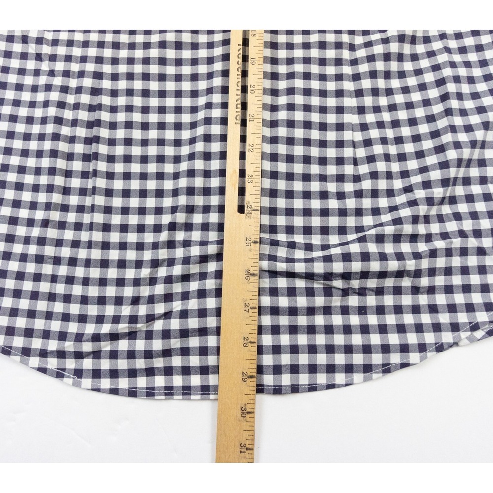 Mizzen Main Shirt Mens Medium Blue Button Down Collared Trim Fit Stretch Check - Picture 10 of 11
